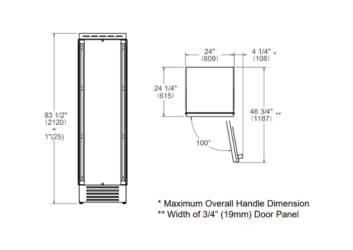 60 cm Built-in Refrigerator Column | Bertazzoni